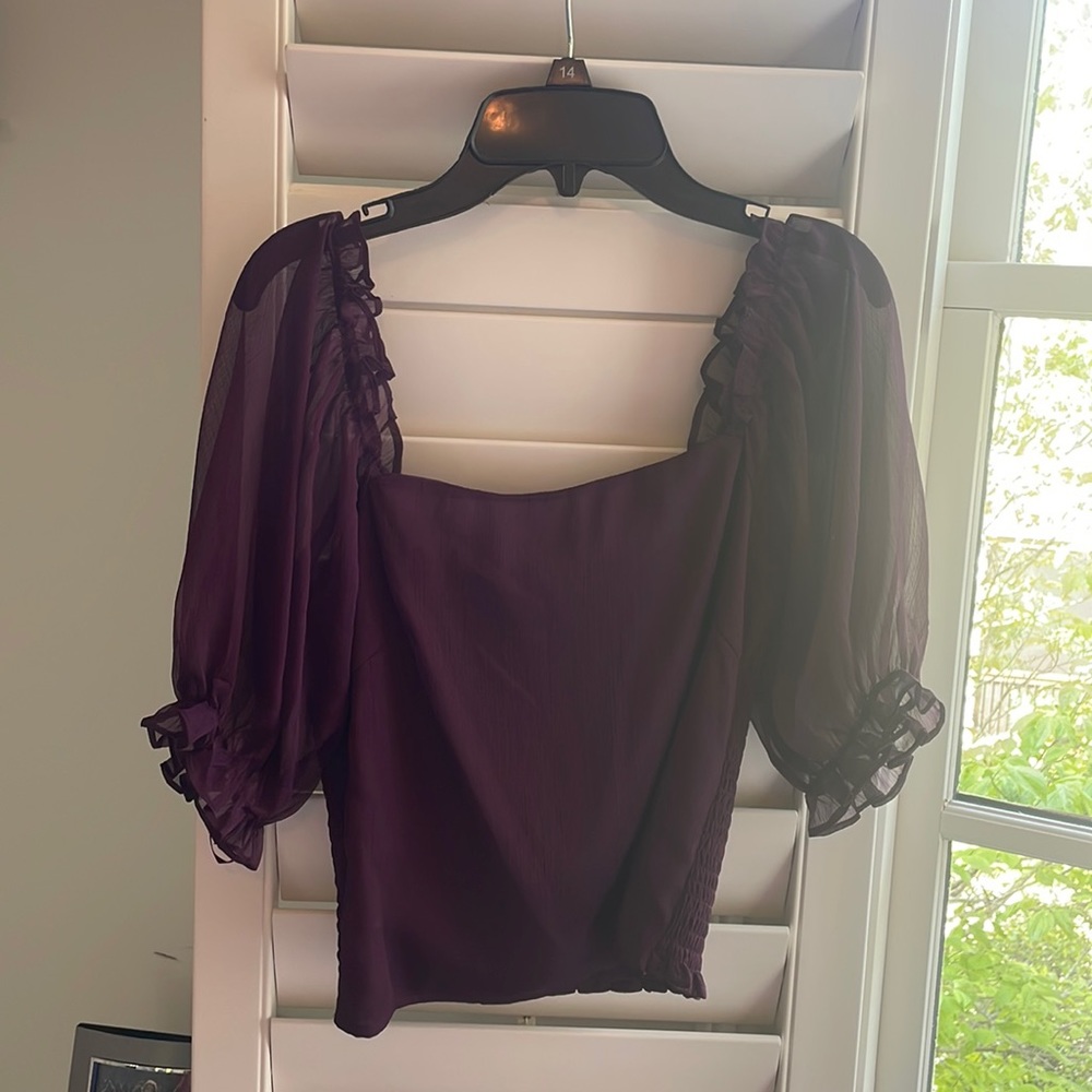 Purple Puff sleeve Top